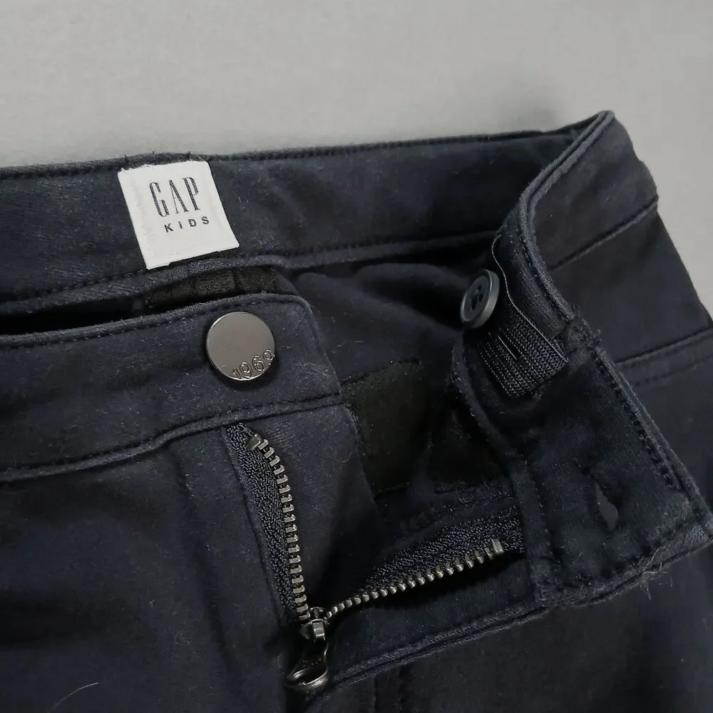 Gap Kids Ponte Pants Skinny Stretch Adjustable Waist Black Pockets Slim Girls 10